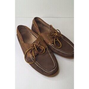 Polo Ralph Lauren Bienne II Men's Tan &‎ Brown Leather Boat Deck Shoes Size 11D